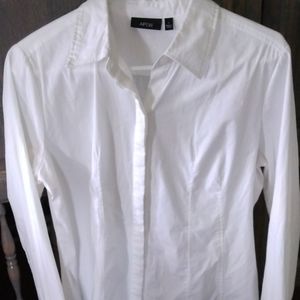 Pleated Linen Button Down Blouse